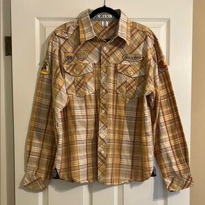 Retro Style Gasoline California Plaid Shirt